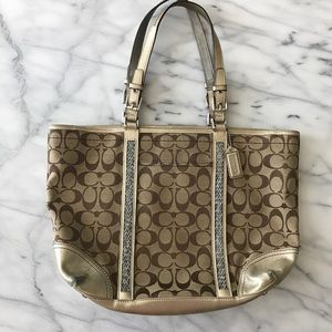Coach Signature Beaded Tote
